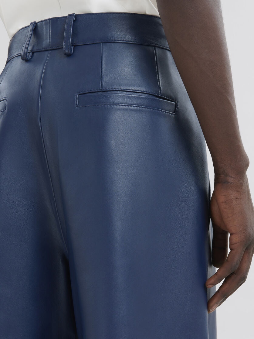 DARK BLUE NAPPA TROUSERS - 4