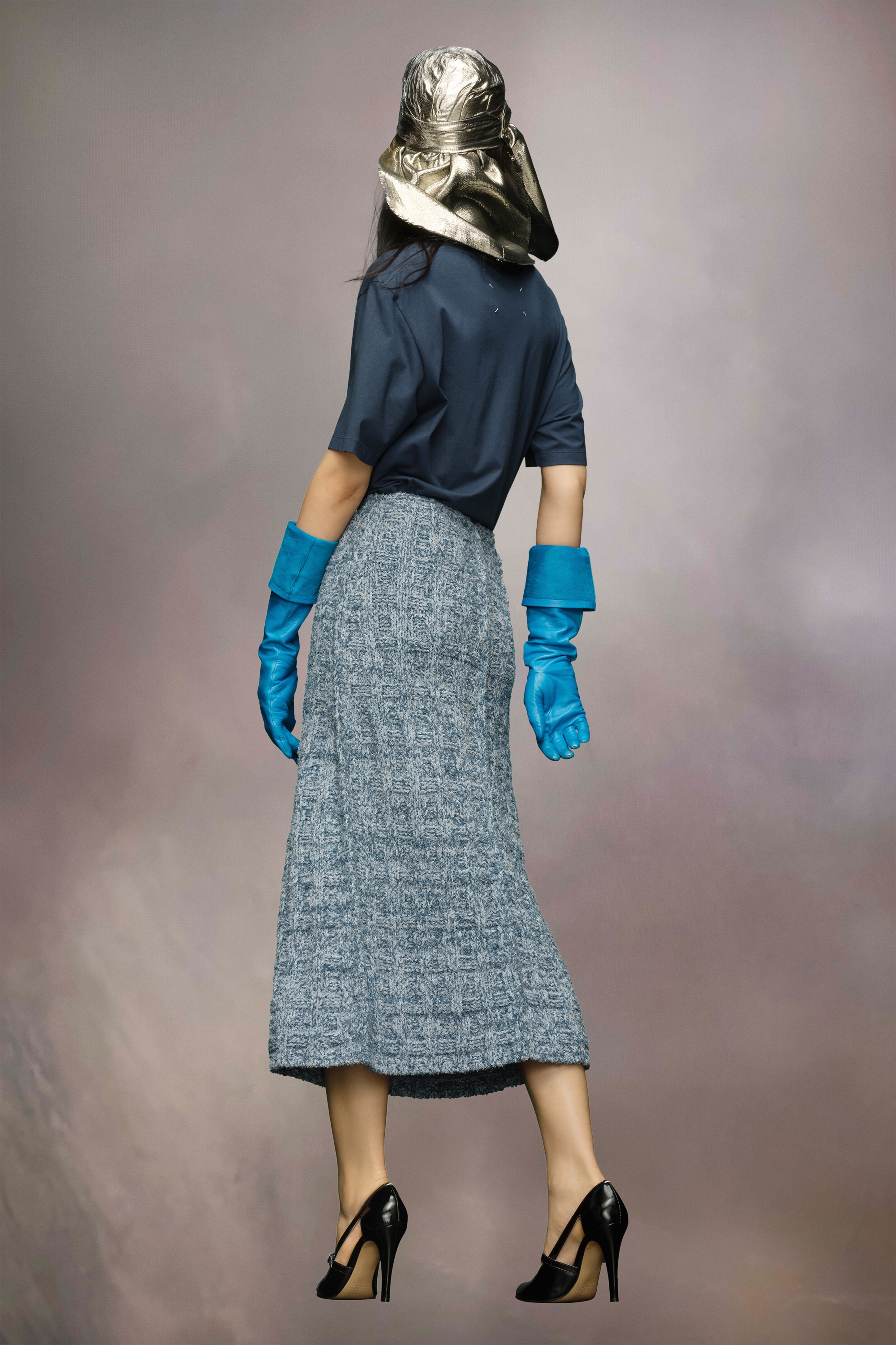 Denim boucle knit skirt - 5