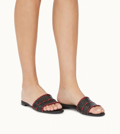 Tod's SANDALS IN LEATHER - BLACK, RED outlook