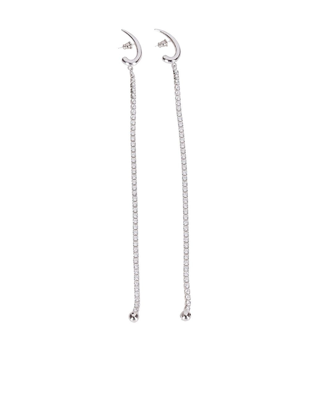 crystal-embellished pendulum earrings - 2