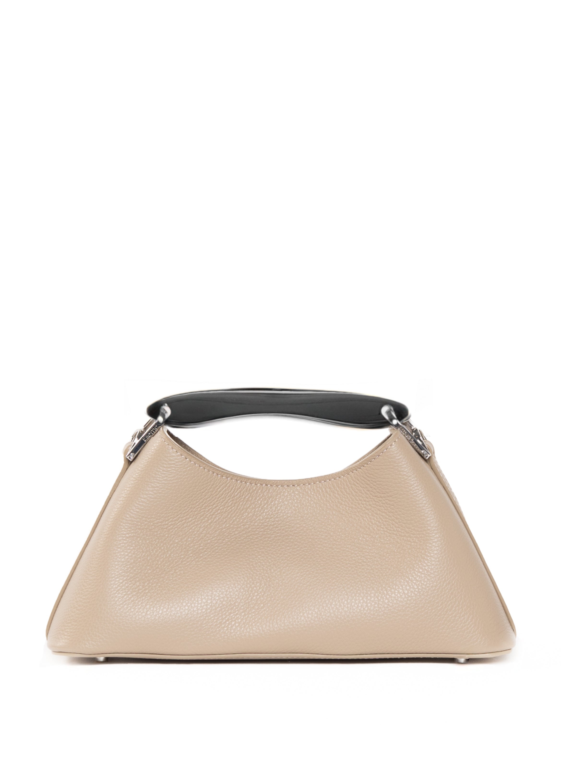 Mini Boomerang Pebbled Leather Taupe - 1