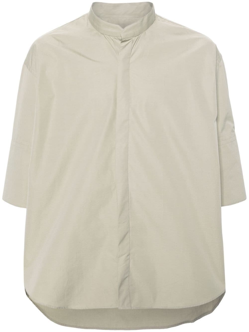 band-collar cotton shirt - 1