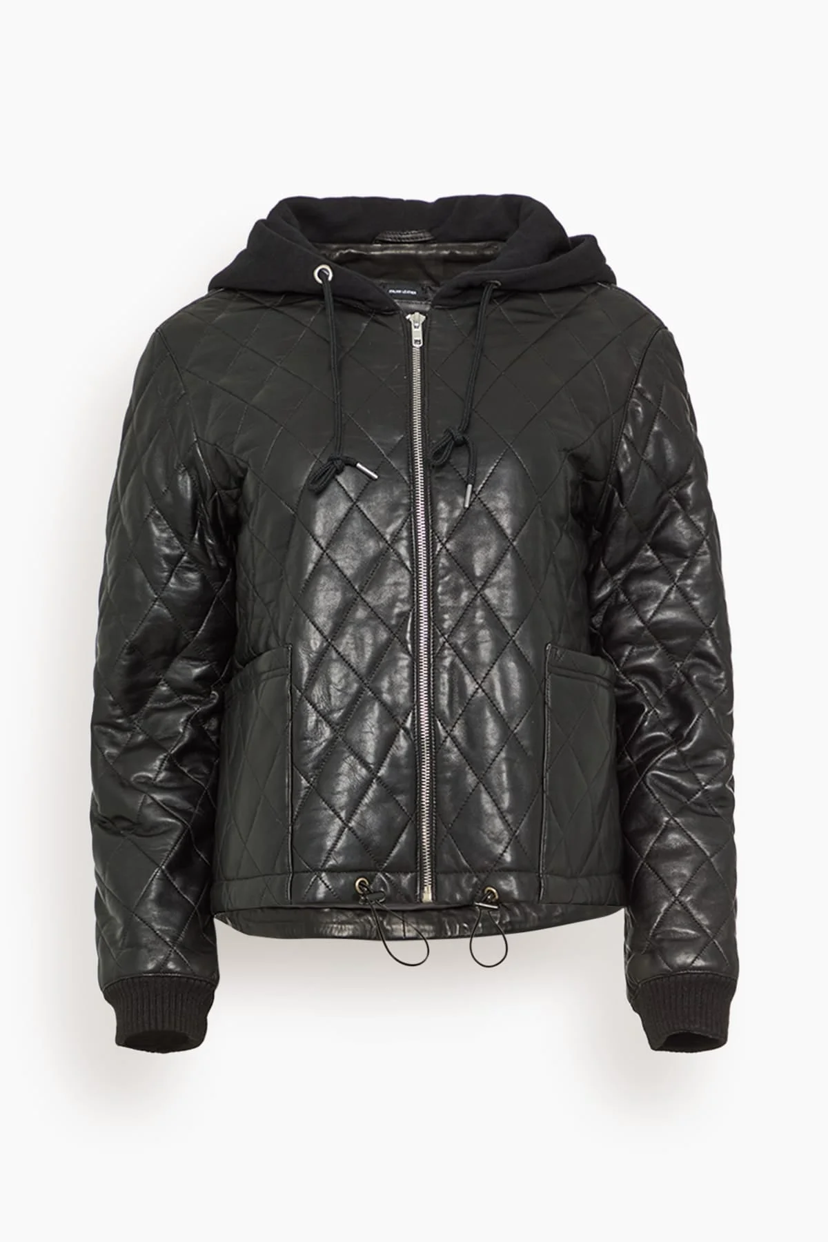 Quilted Jacket with Hood in Black - 1
