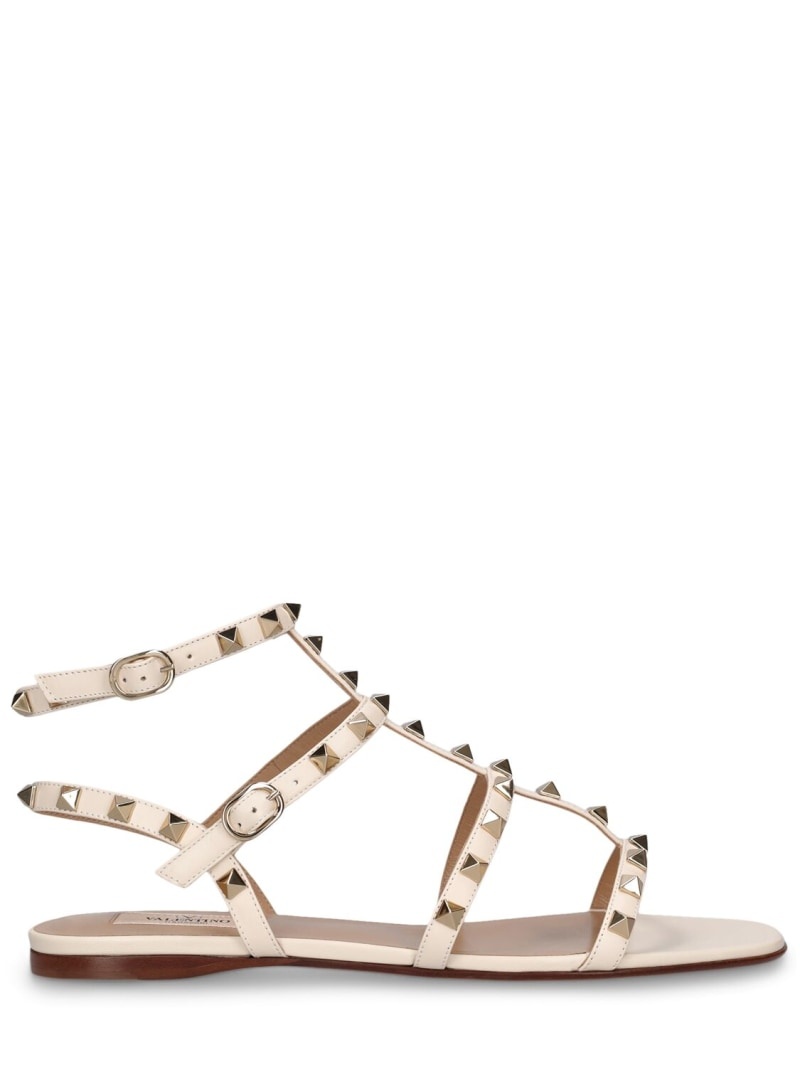 Rockstud leather flats - 1