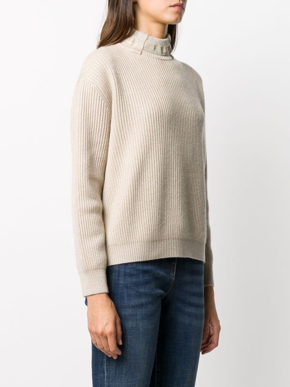 high neck knitted jumper - 3