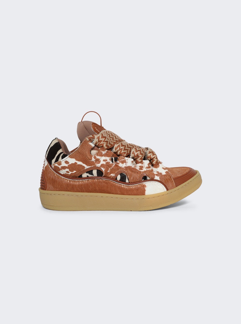 Curb Leather Sneakers Dark Beige - 1