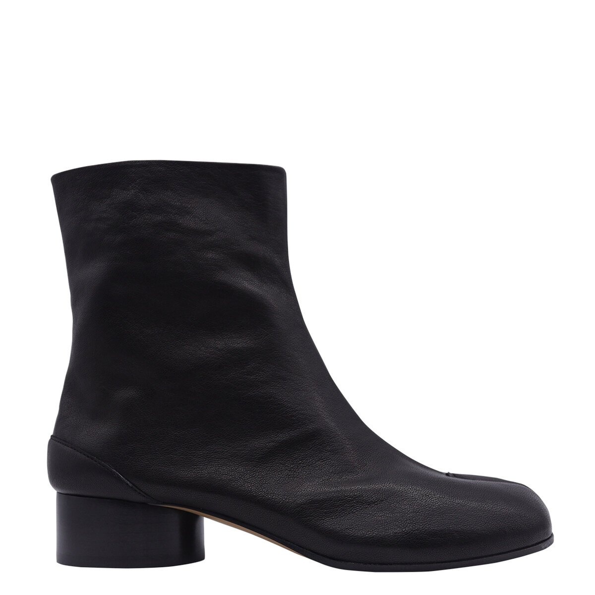 Tabi Soft Leather Heeled Boots in Black - 1