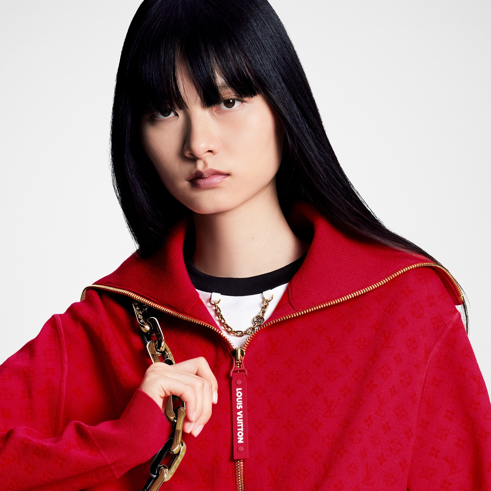 Monogram Jacquard Ribbed Collar Cardigan - 2