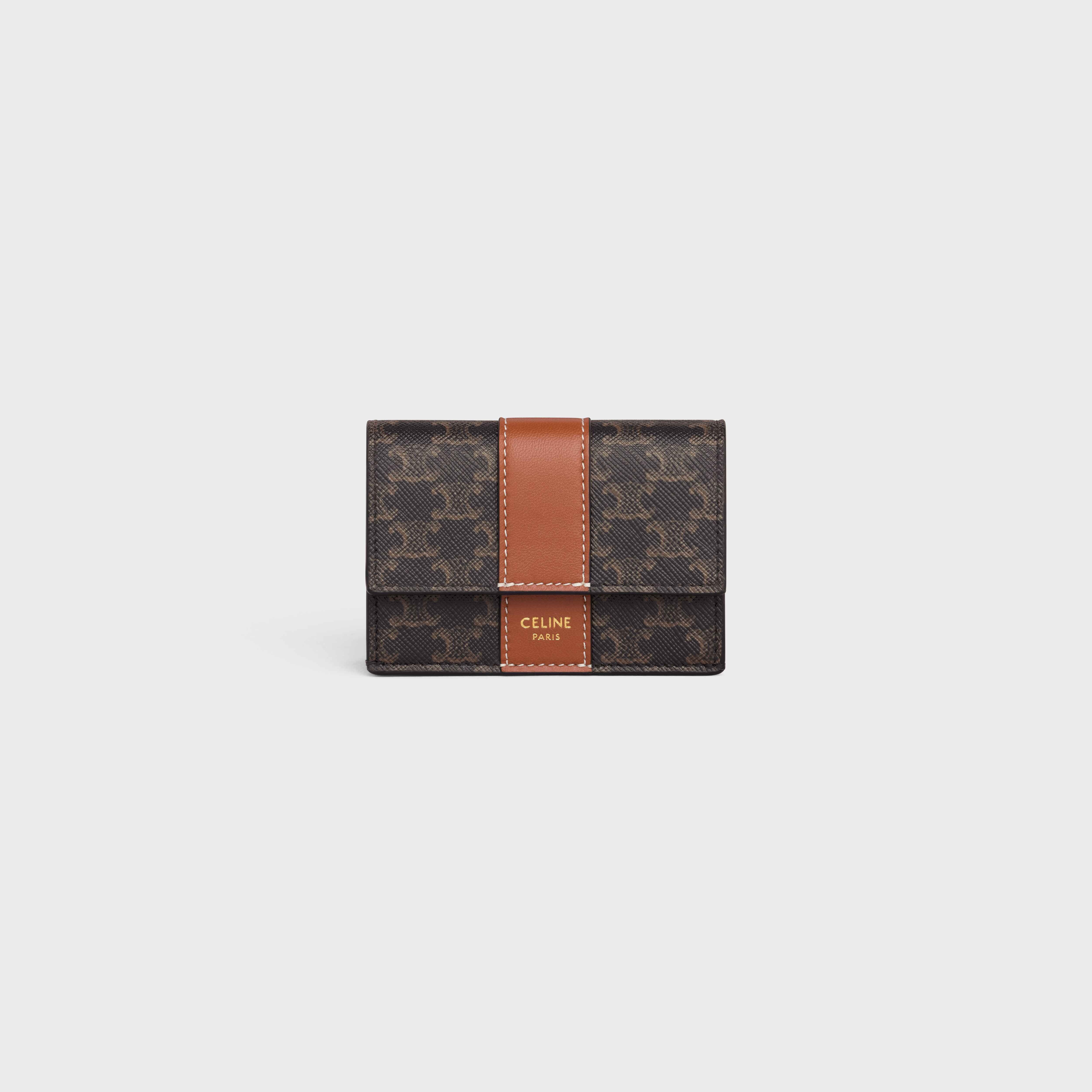 Folded Compact Wallet in Triomphe Canvas and Lambskin - 1