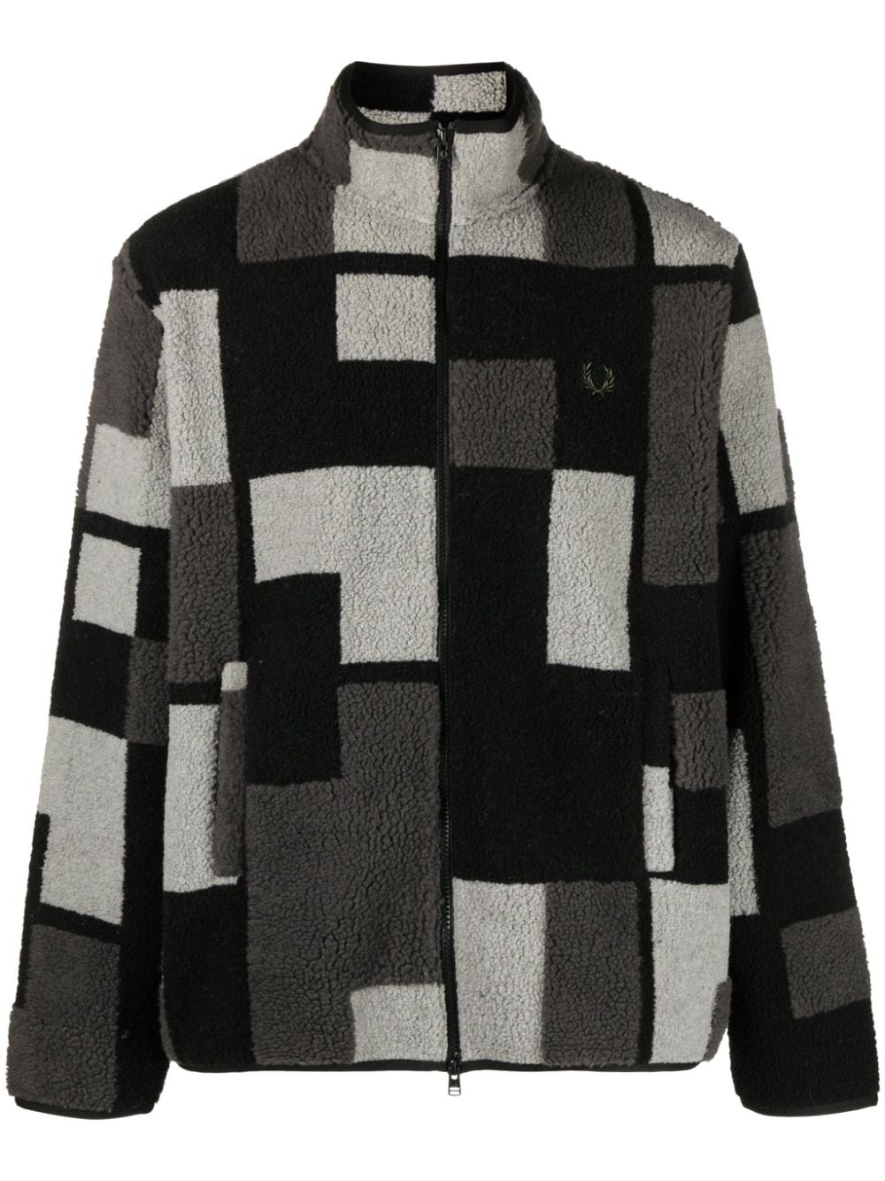 Pixel logo-embroidered fleece jacket - 1