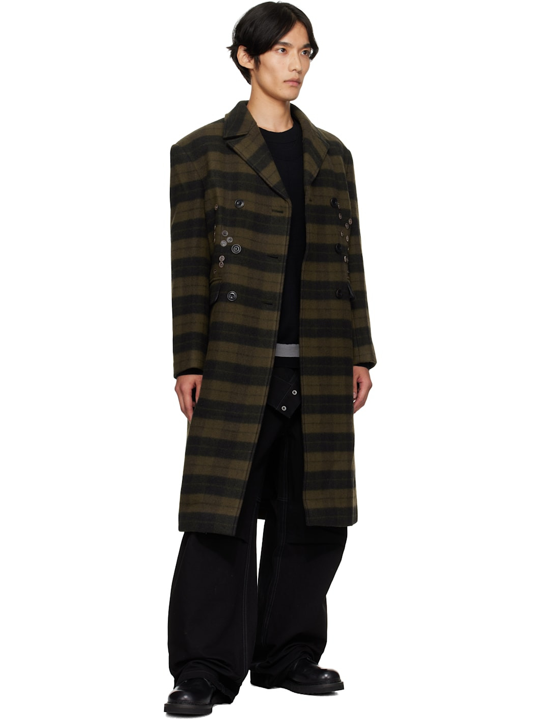 Green Lacie Check Buttons Coat - 4