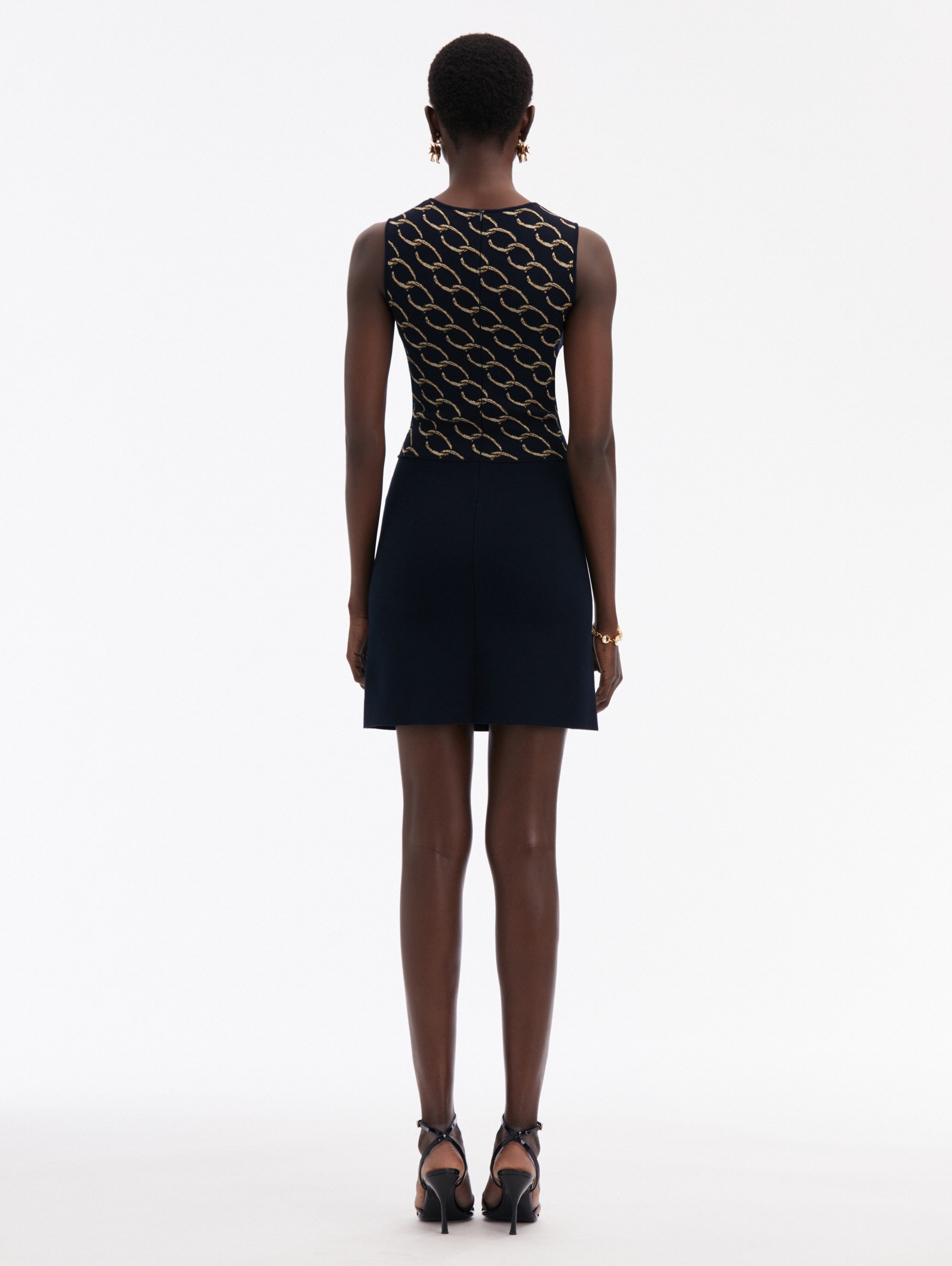 OSCAR CHAIN-LINK KNIT DRESS - 2