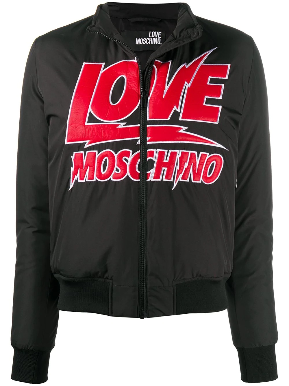 padded logo bomber jacket - 1