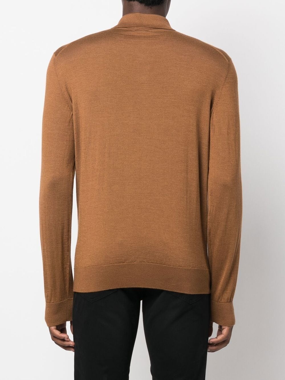 knitted long-sleeve polo shirt - 4