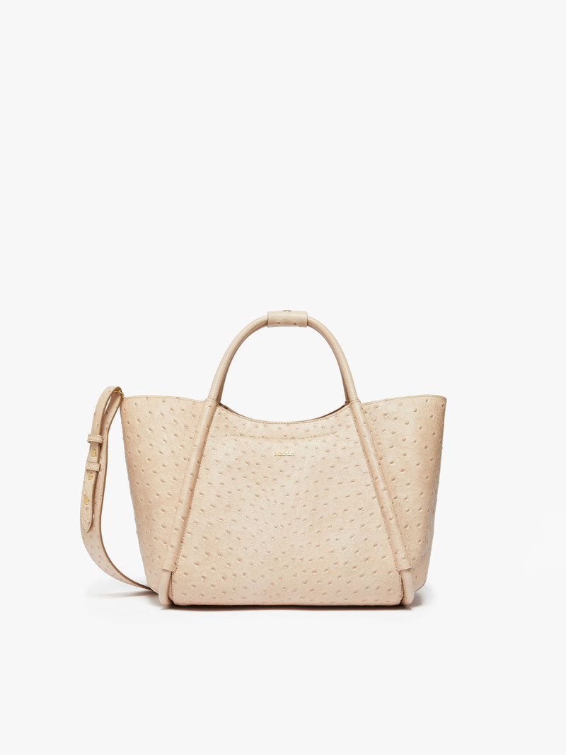 MARINSOSTRICH Small ostrich-print leather Marine Bag 1