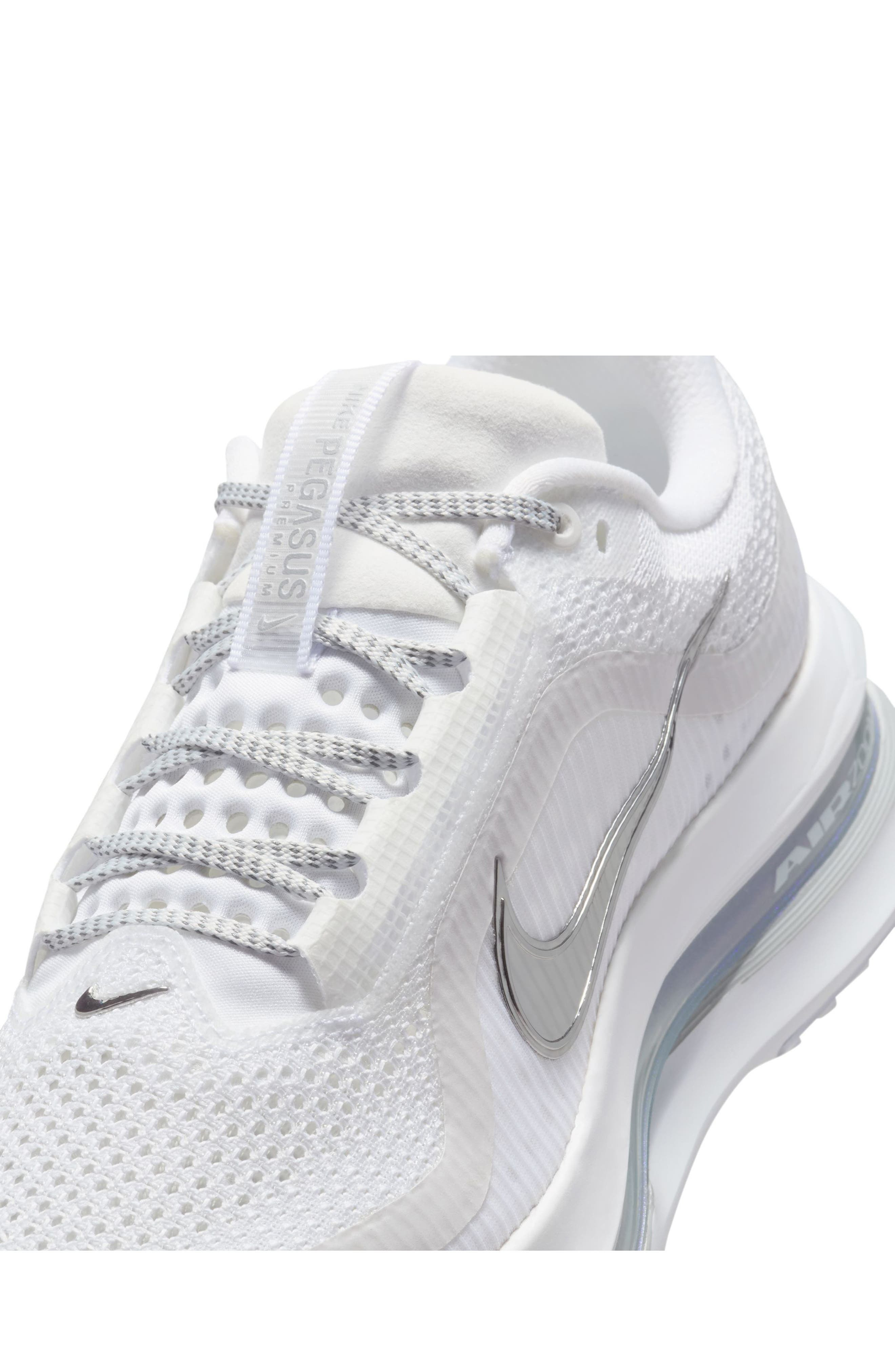 Nike Pegasus Premium Running Shoe in White/Silver/Metallic at Nordstrom - 8