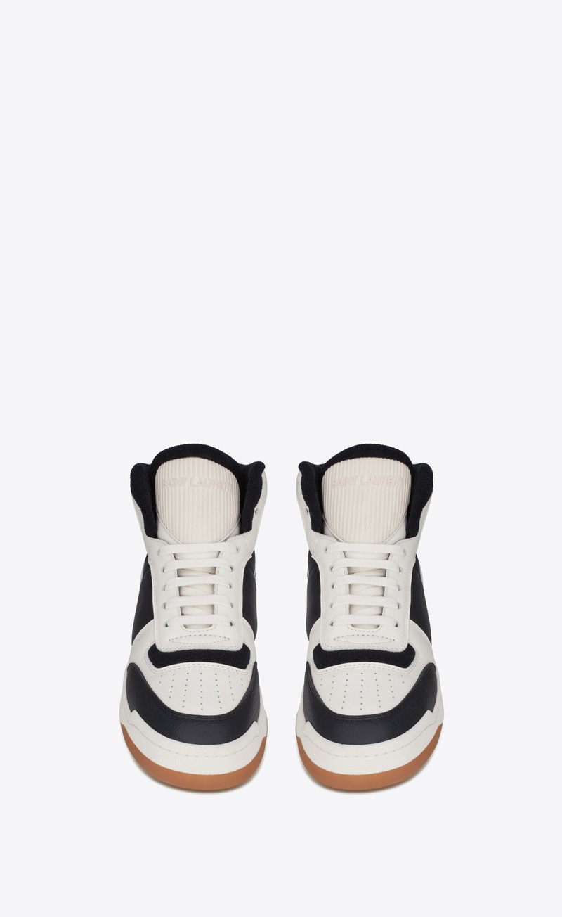 SAINT LAURENT sl/80 mid-top sneakers in smooth and grained leather outlook