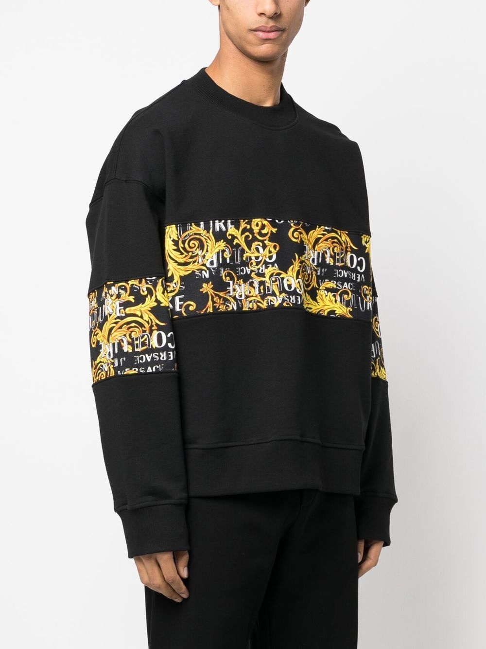 baroque pattern-print crew neck sweatshirt - 3