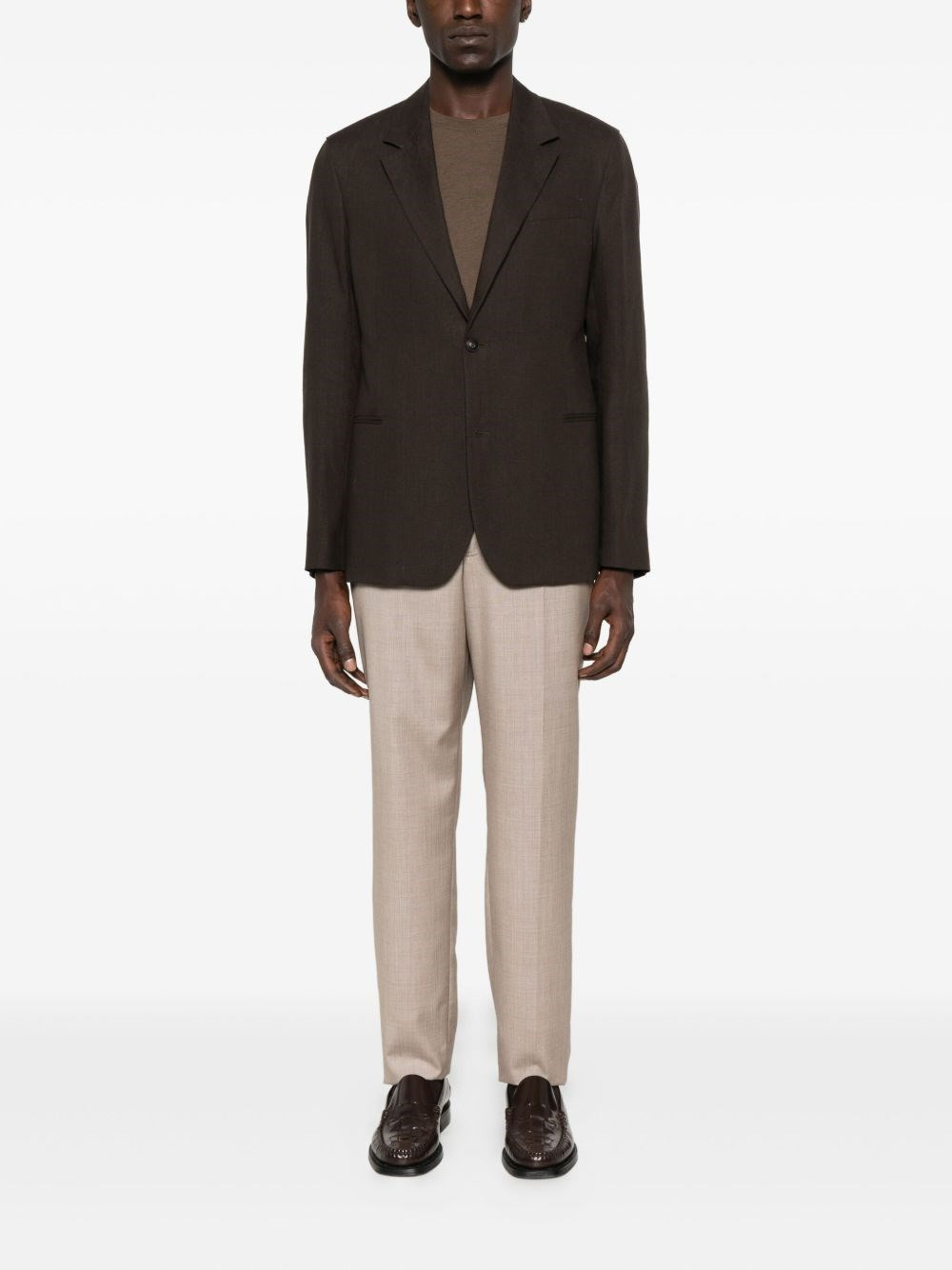 Linen single-breasted jacket - 5