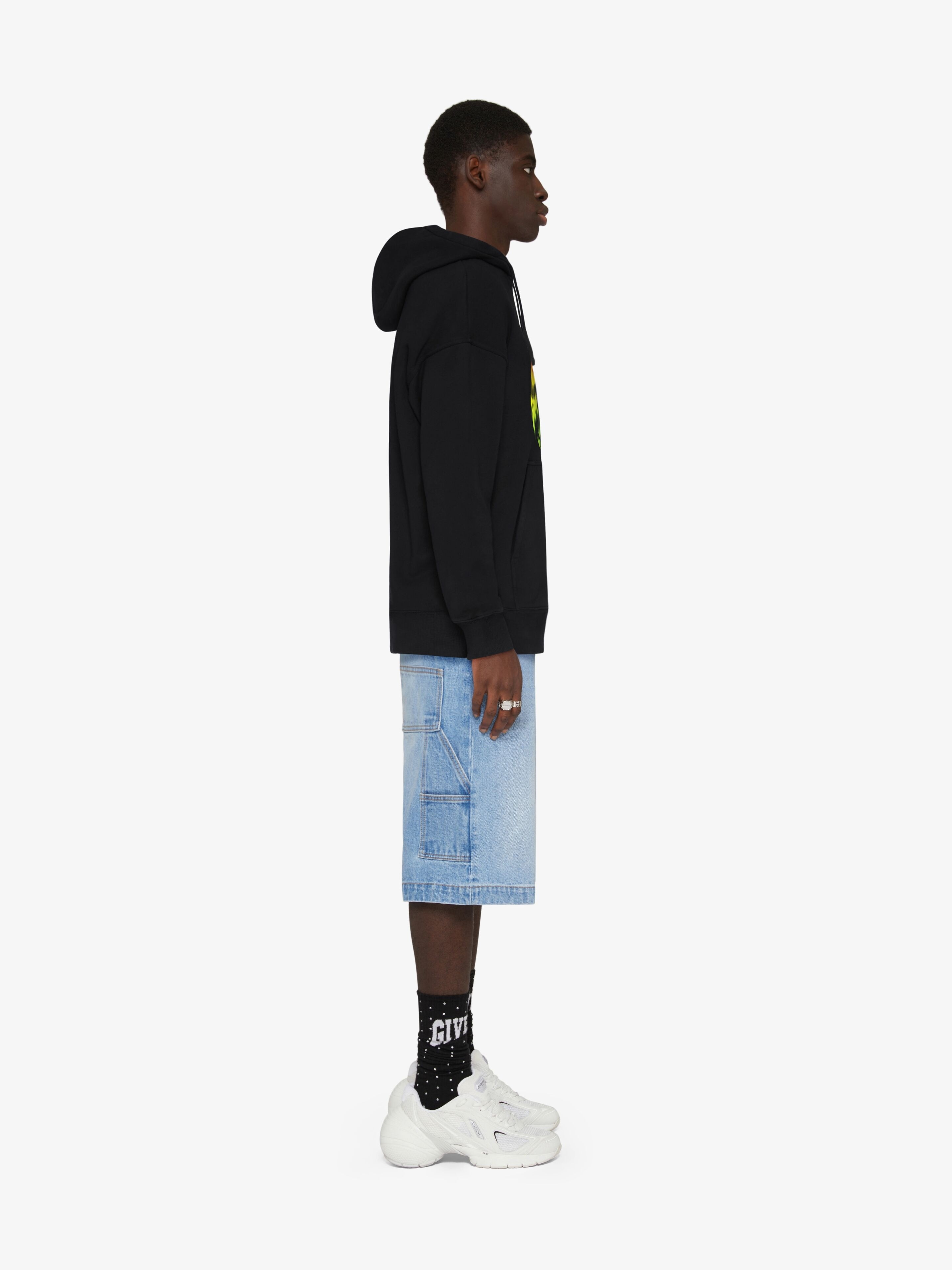 SLIM FIT HOODIE IN COTTON WITH GIVENCHY CIRCLE PRINT - 3