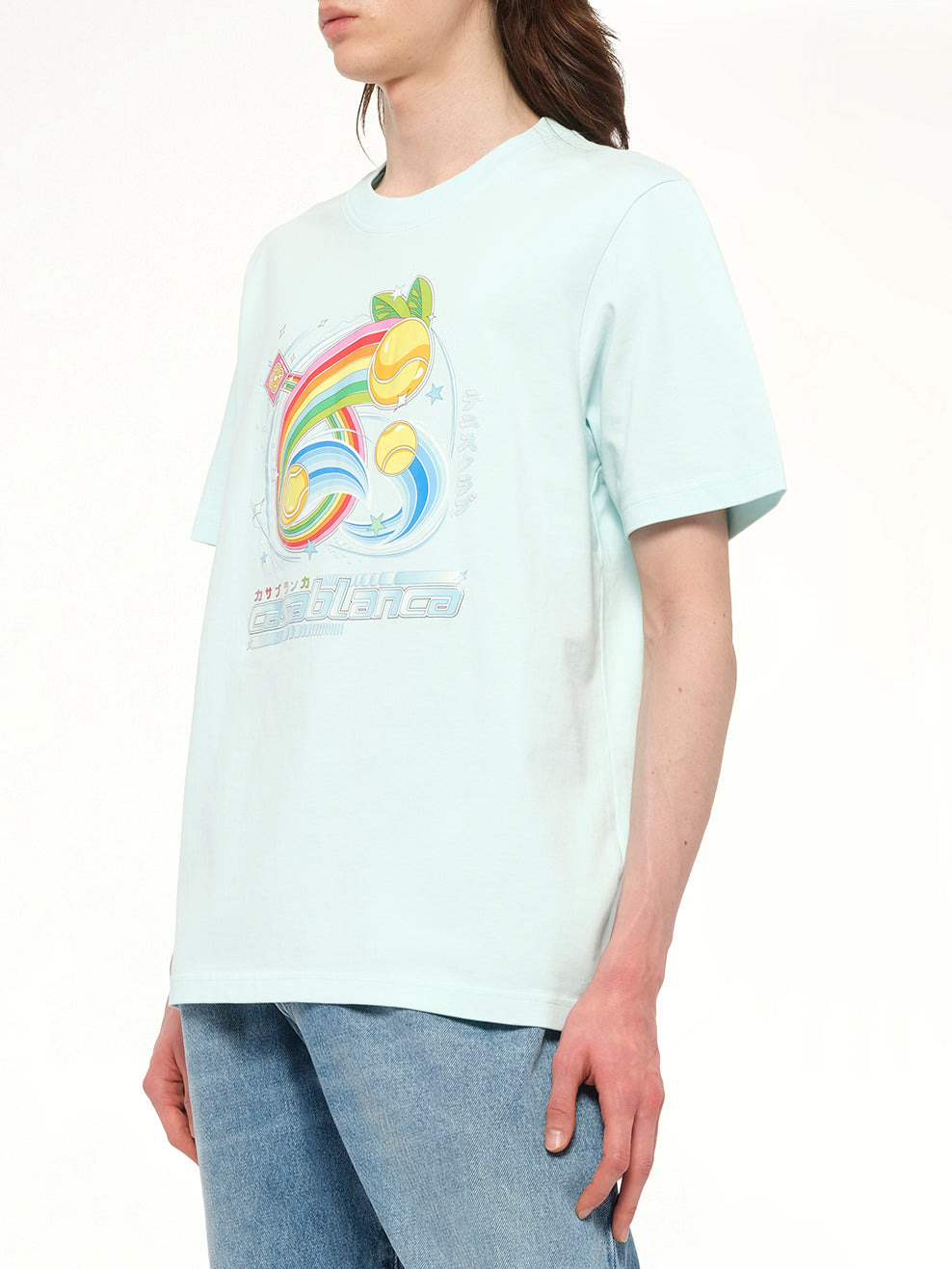 Manga Tennis Ball T-Shirt in Pale Blue - 6