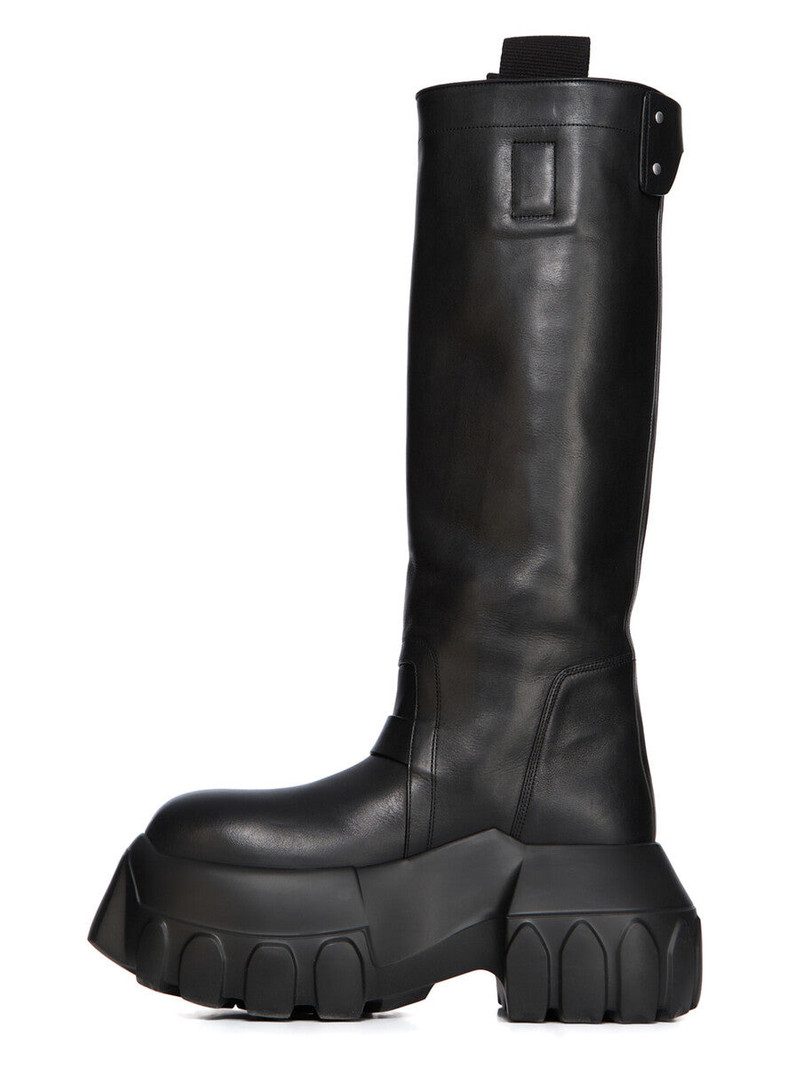 Rick Owens Black Concordians Pull On Mega Tractor Tall Boots outlook
