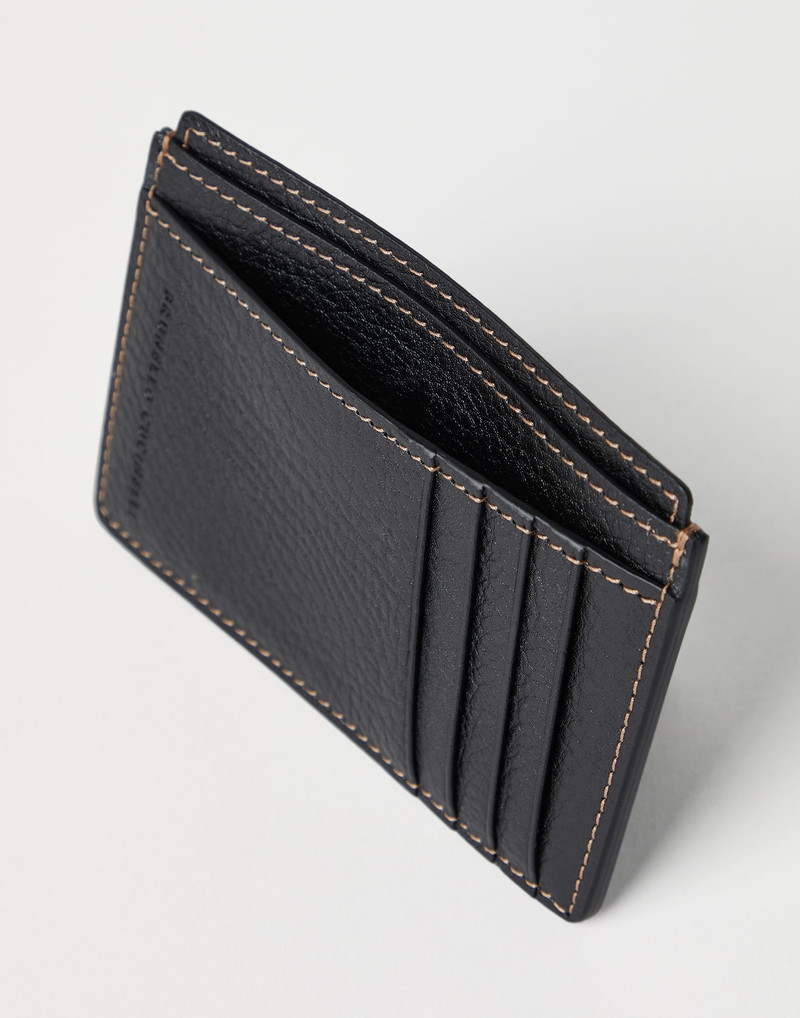 Grained calfskin slim card holder 4