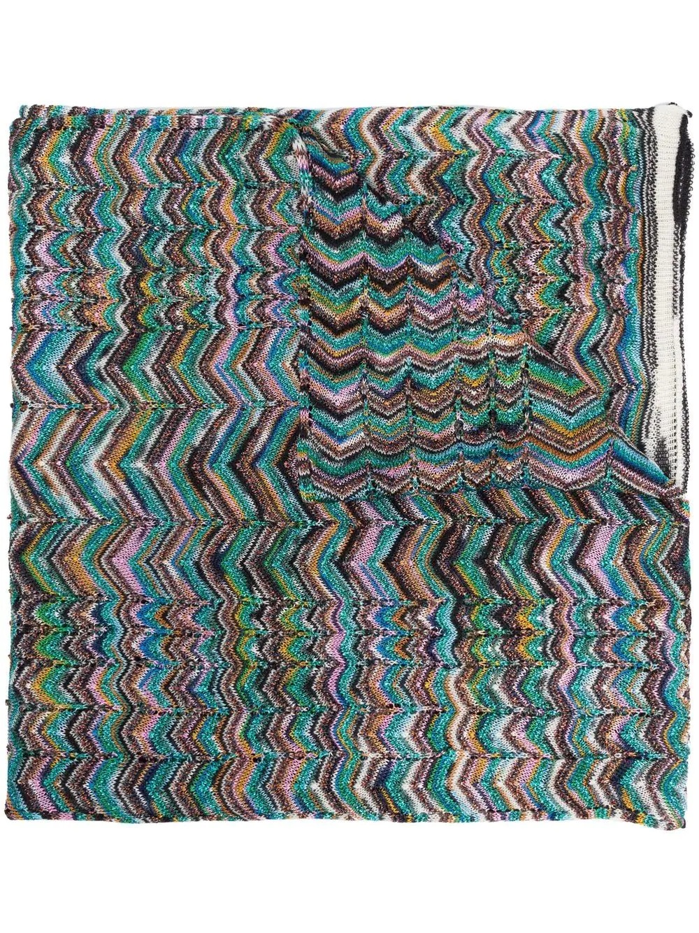 zigzag-stripe wool scarf - 1