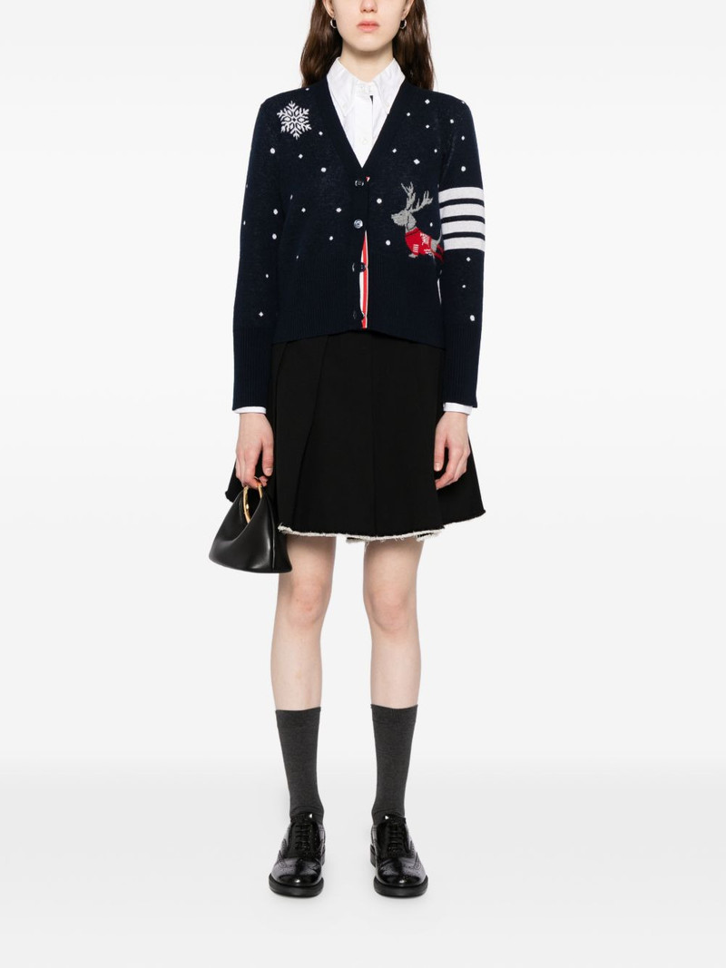 Thom Browne reindeer-intarsia jacquard cardigan outlook