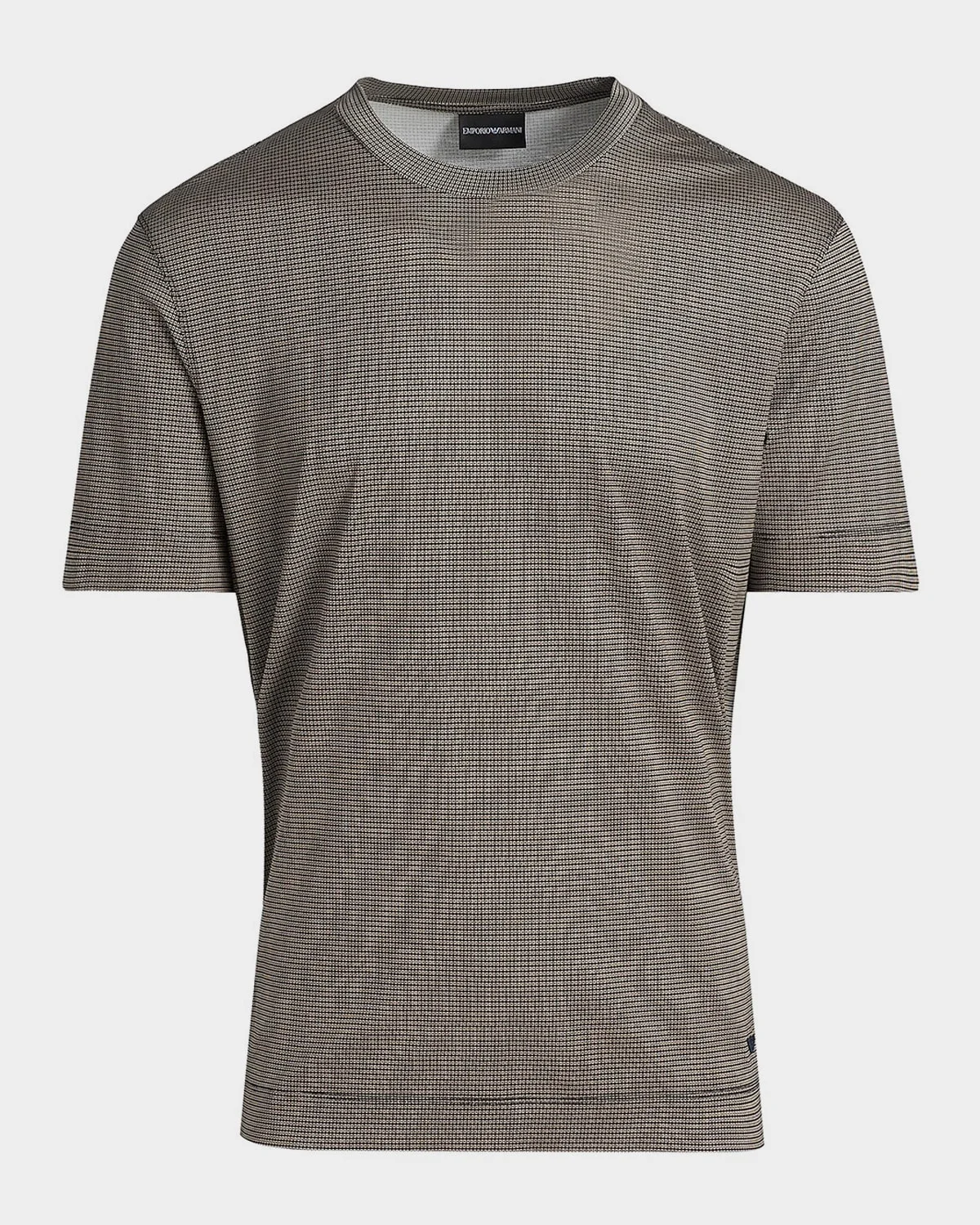 Men's Lyocell and Cotton Micro-Pattern Crewneck T-Shirt - 1
