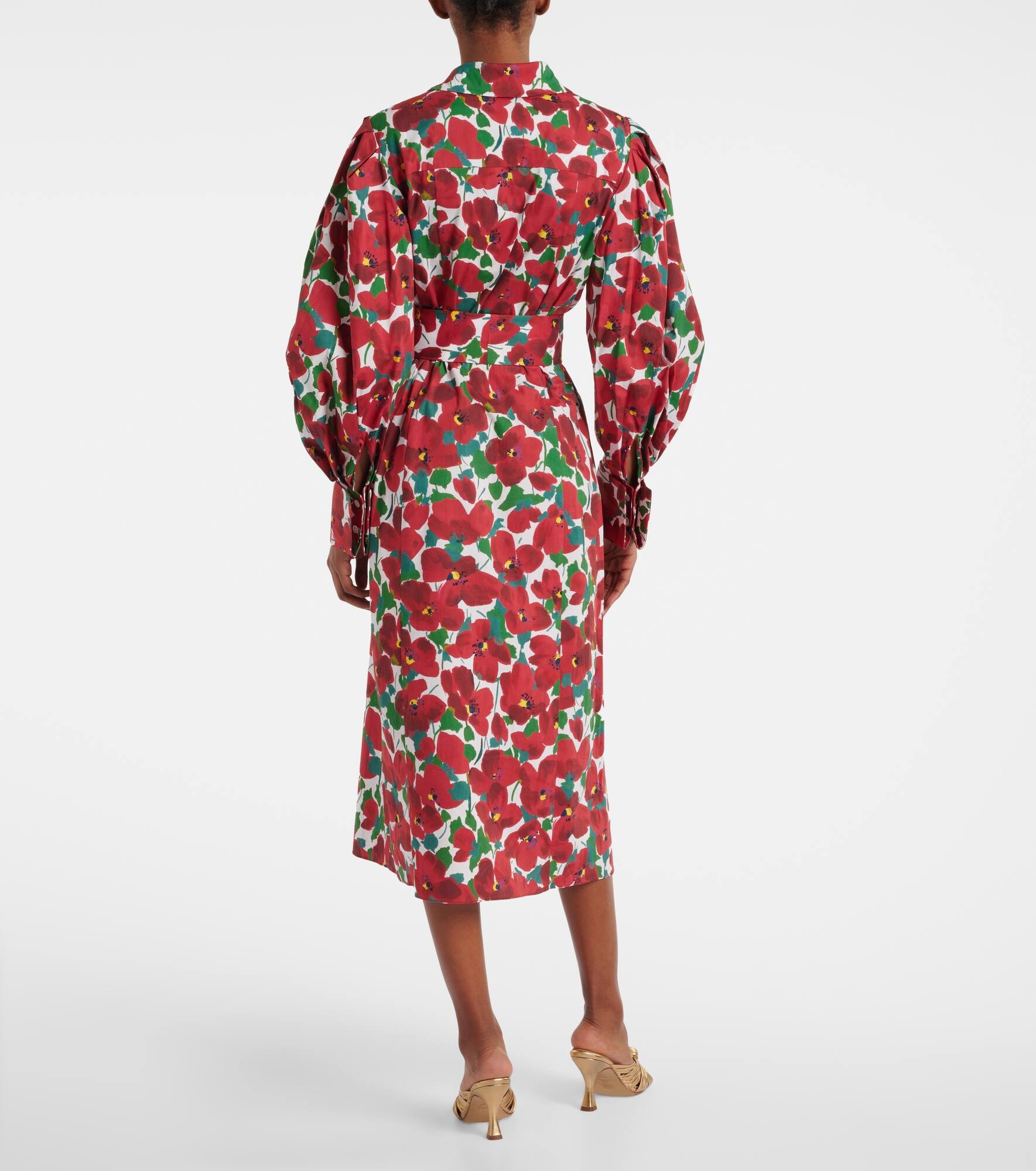 Floral cotton-blend shirt dress - 3