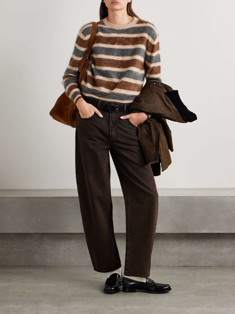 GUEST IN RESIDENCE Striped brushed-cashmere sweater Brown outlook