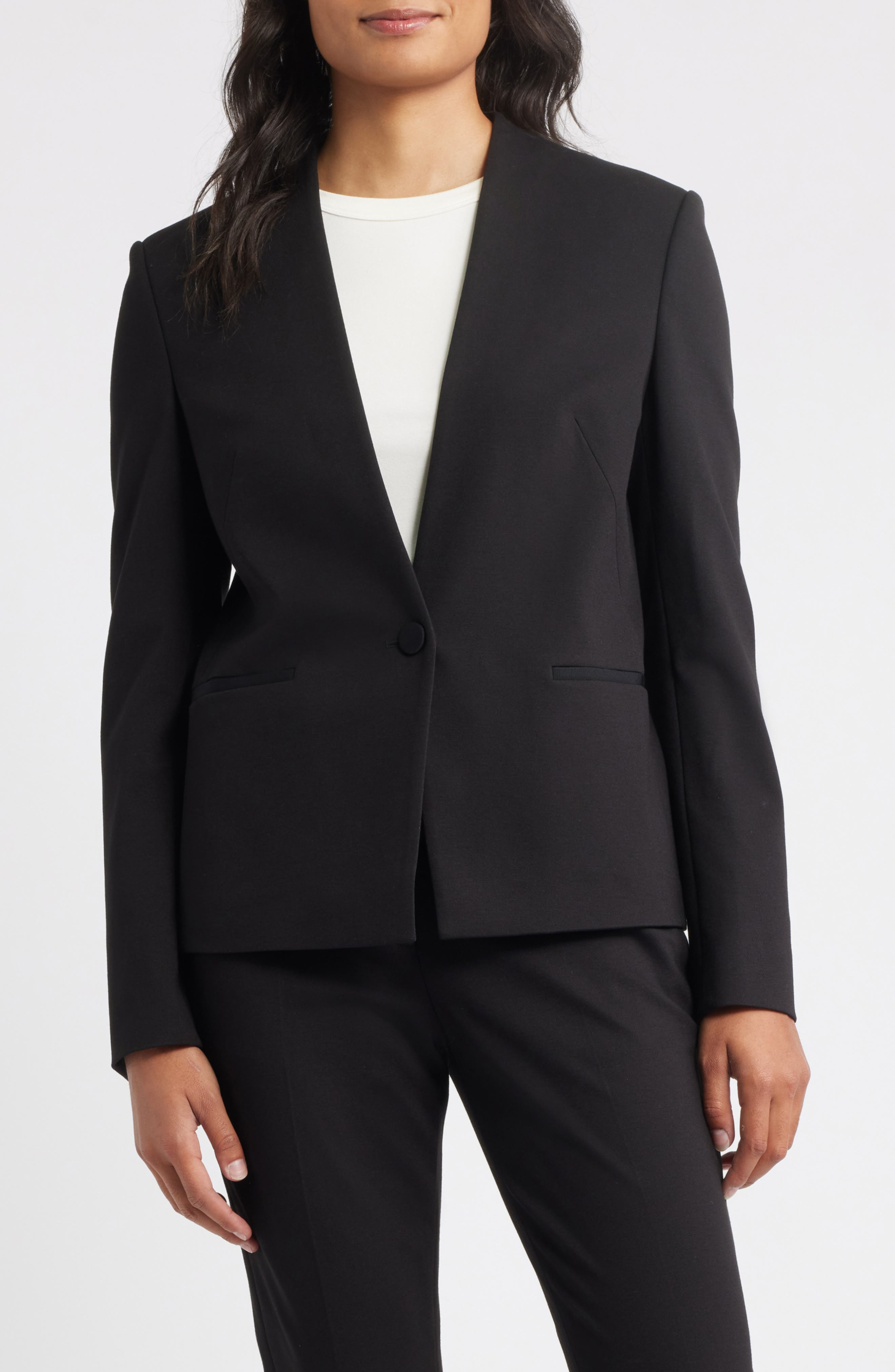 BOSS Jemma One-Button Blazer in Black at Nordstrom - 1