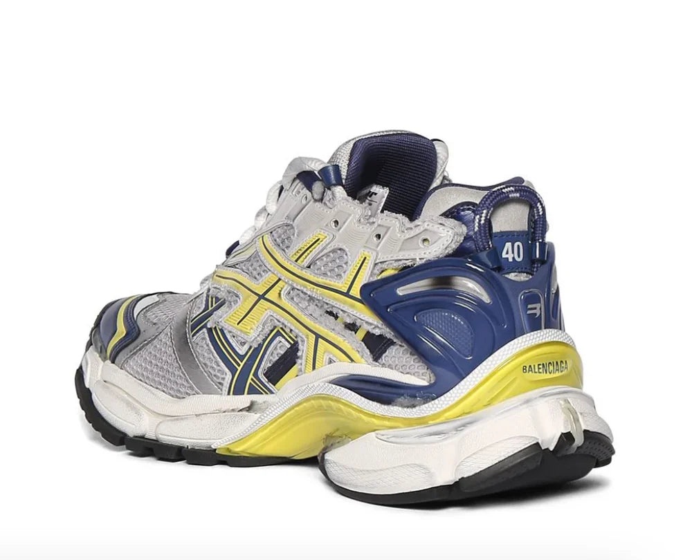 Balenciaga Runner Sneakers 'White Blue Yellow Mesh and Nylon' 677403W3RB59174 - 4