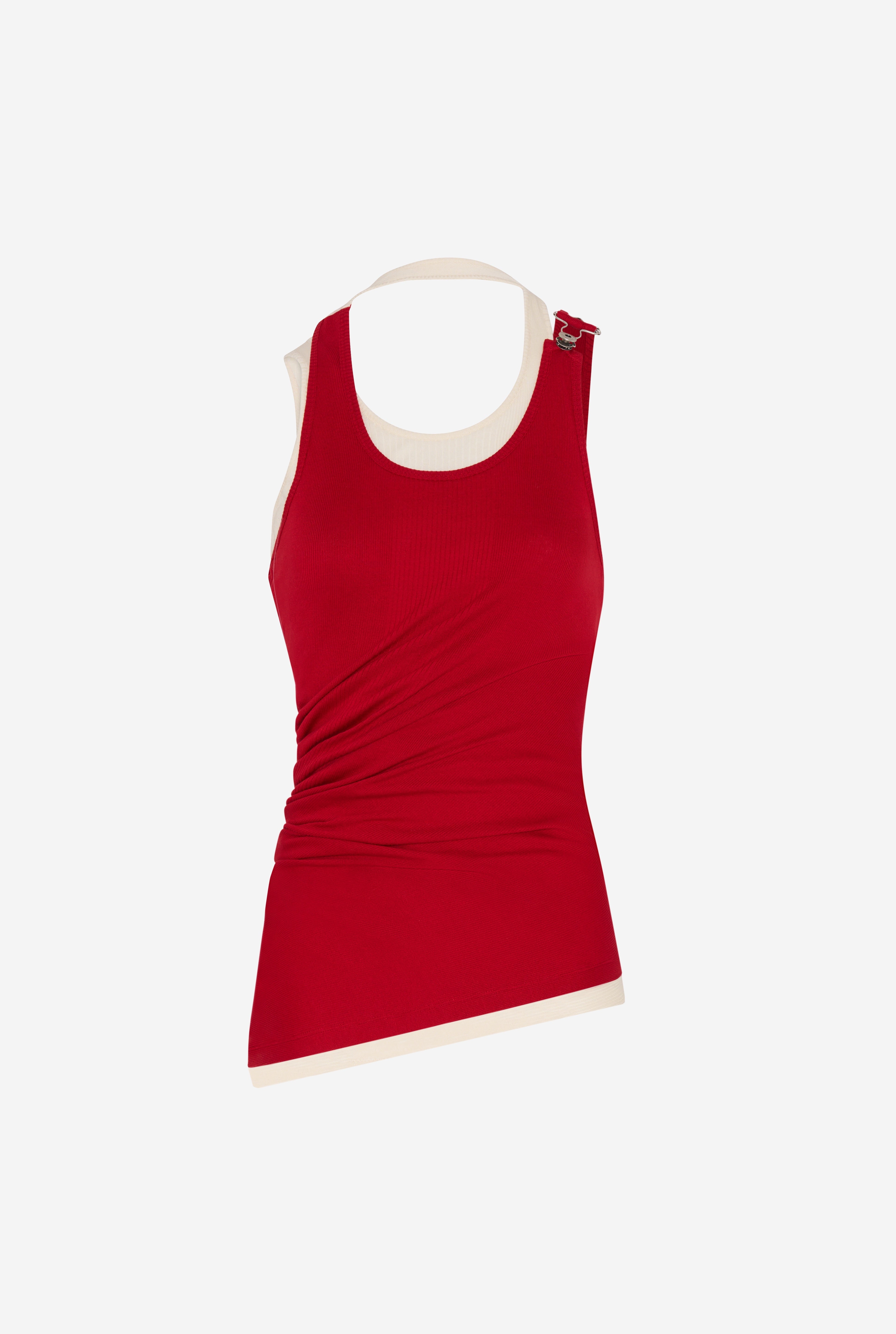 THE RED DRAPED DOUBLE TANK TOP - 6