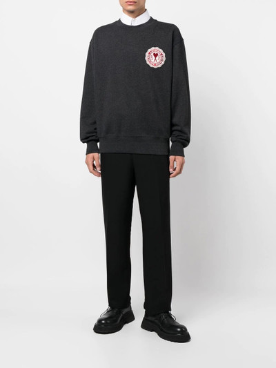 AMI Paris logo-patch cotton sweatshirt outlook