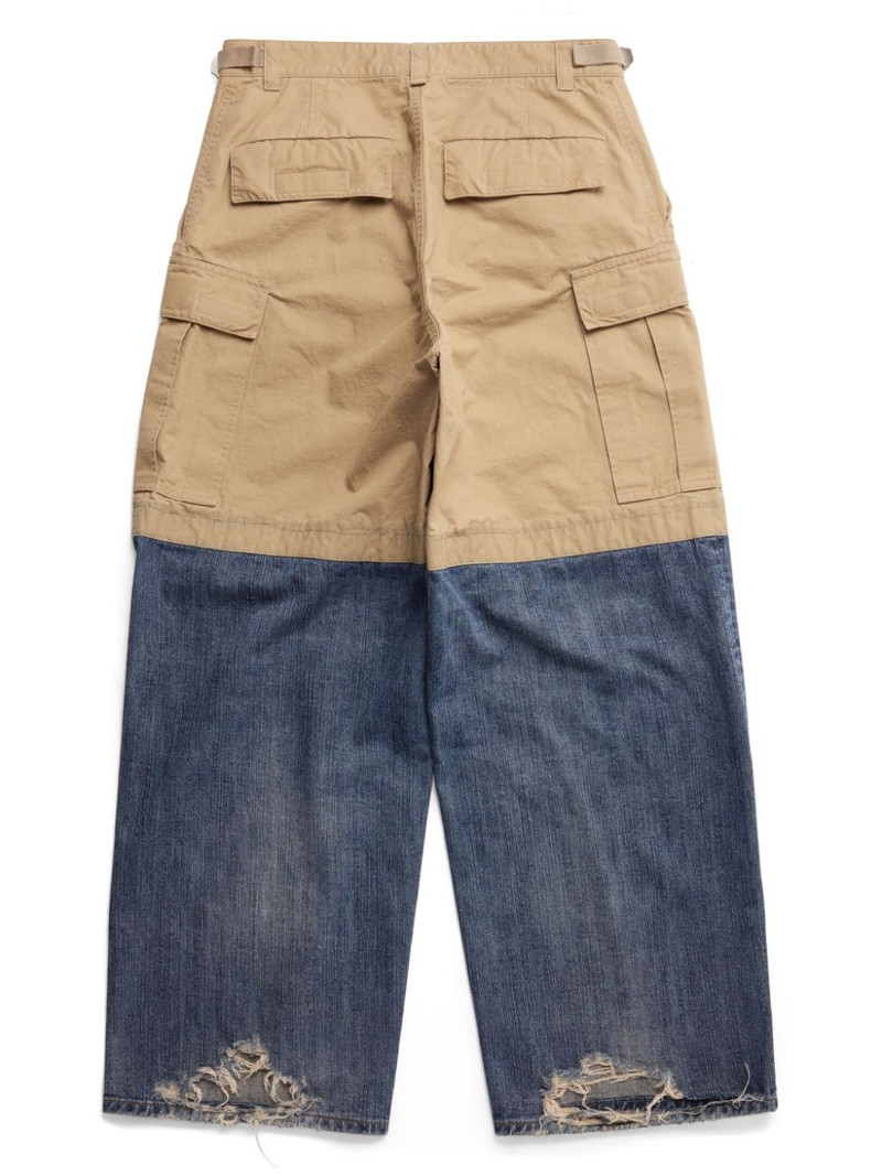 layered-design cotton wide-leg trousers 5