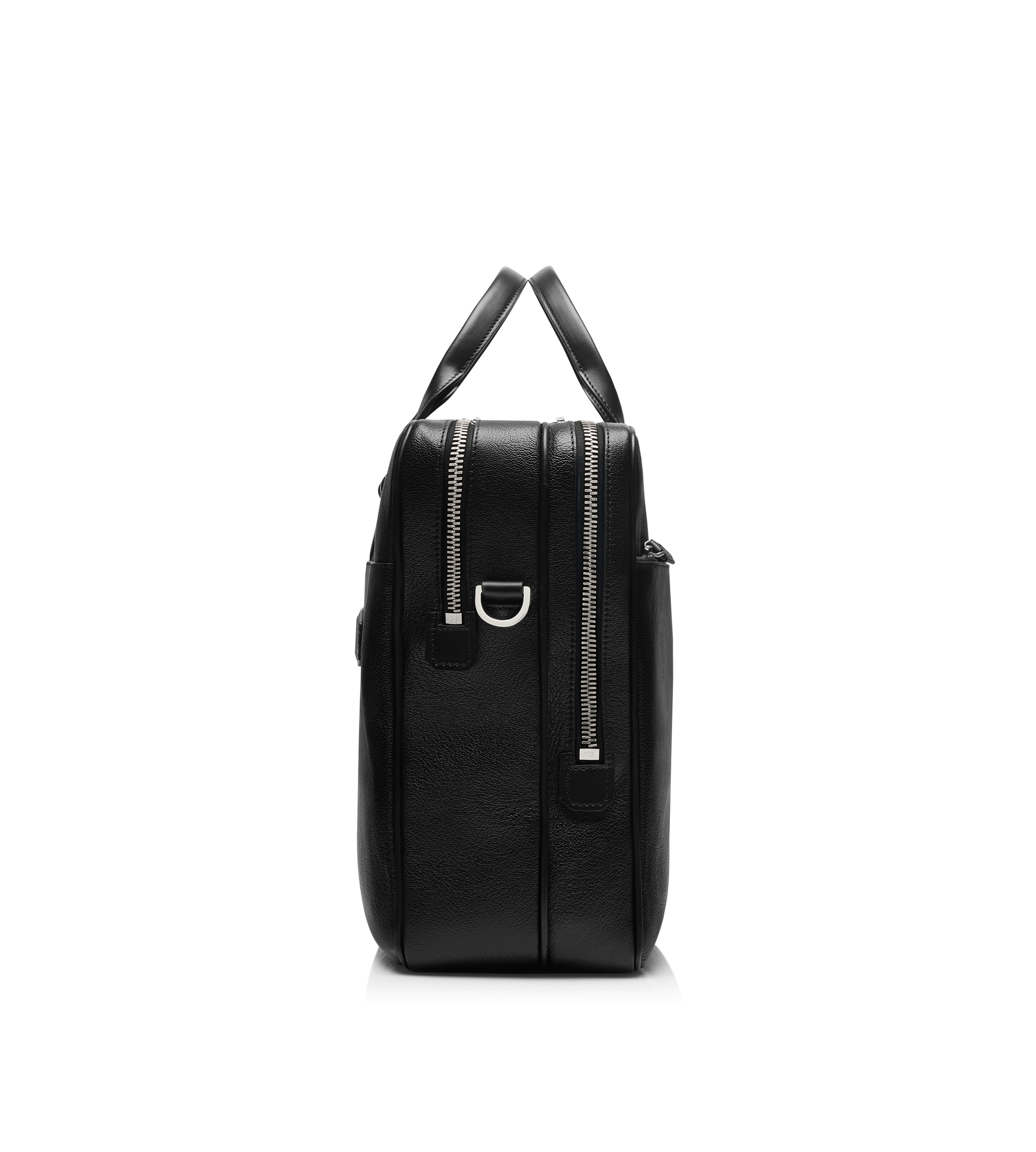 GRAIN LEATHER DOUBLE ZIP BRIEFCASE - 2