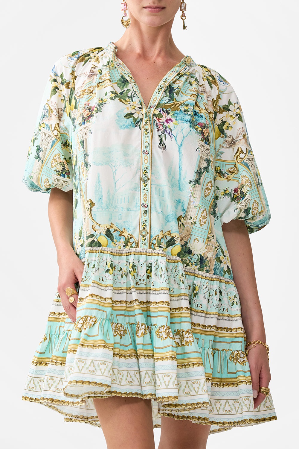 PUFF SLEEVE SHIRT DRESS - 5