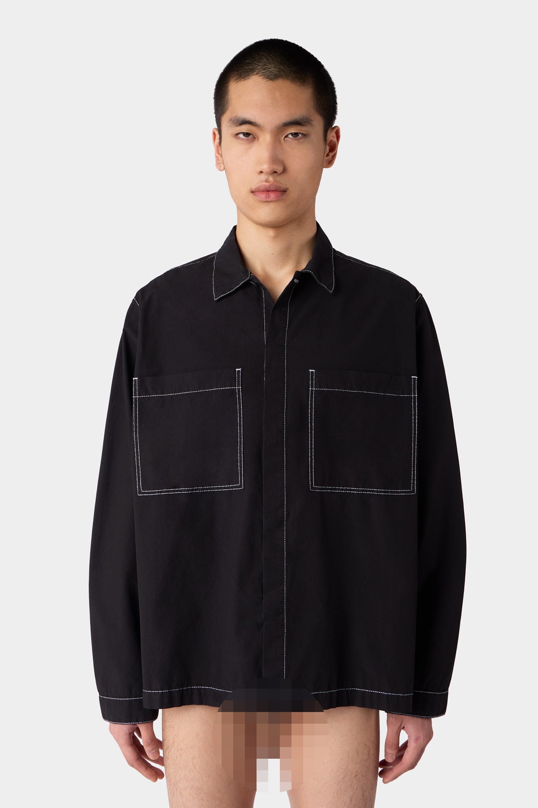 POCKET REGULAR SHIRT / black - 3