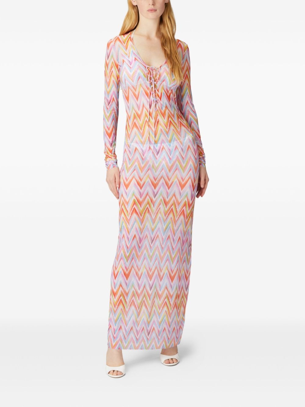 zigzag-pattern dress - 2