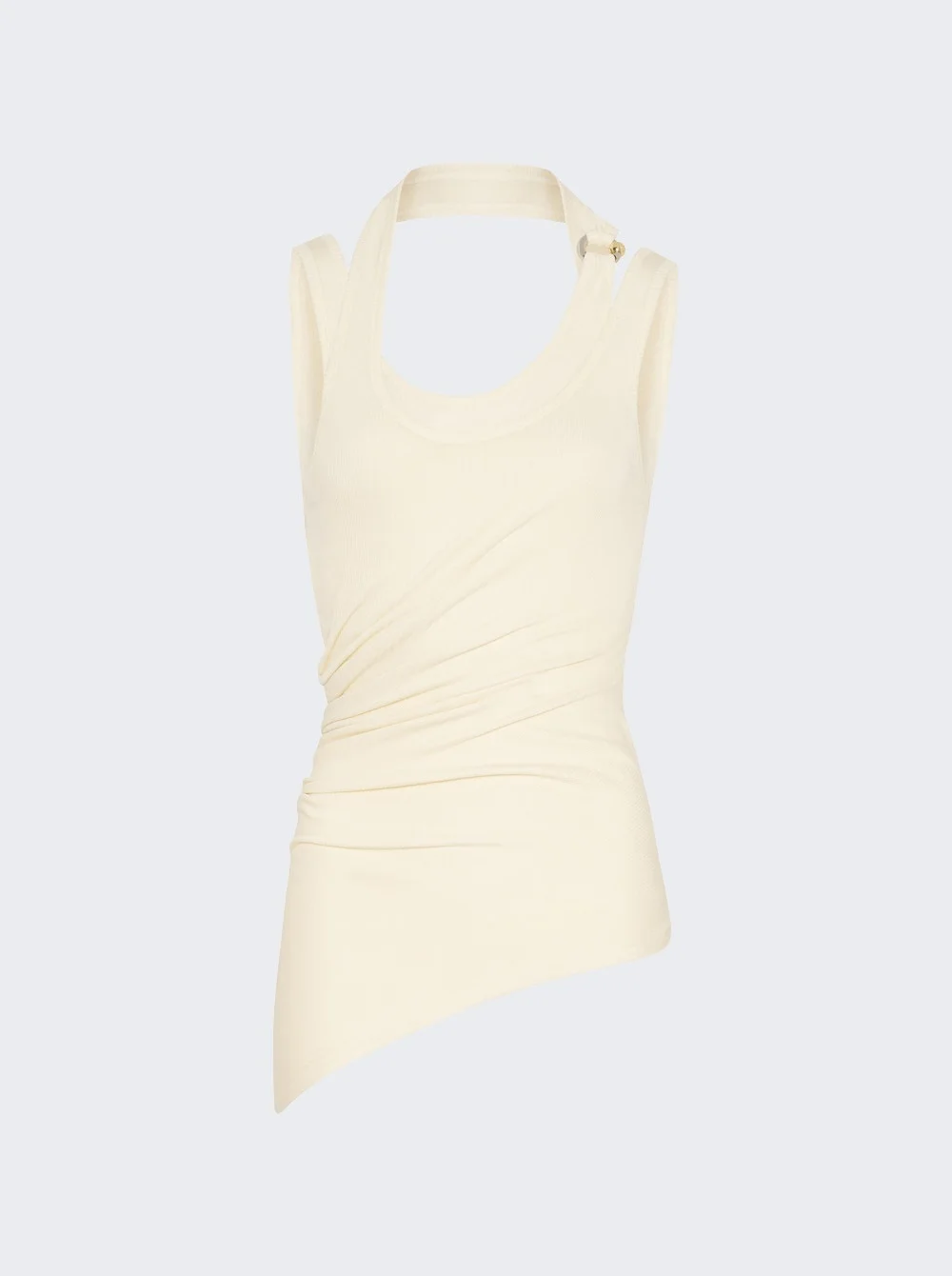 Twisted Double Layer Tank Top Ecru - 1