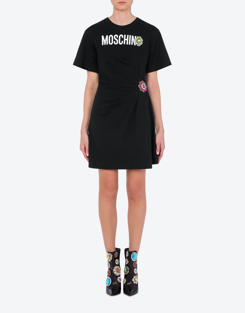 Moschino JEWEL FLOWER ORGANIC JERSEY DRESS outlook