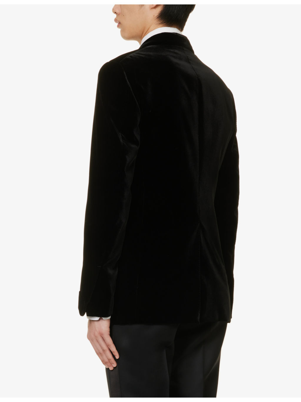 Shelton notched-lapel regular-fit velvet tuxedo jacket - 4