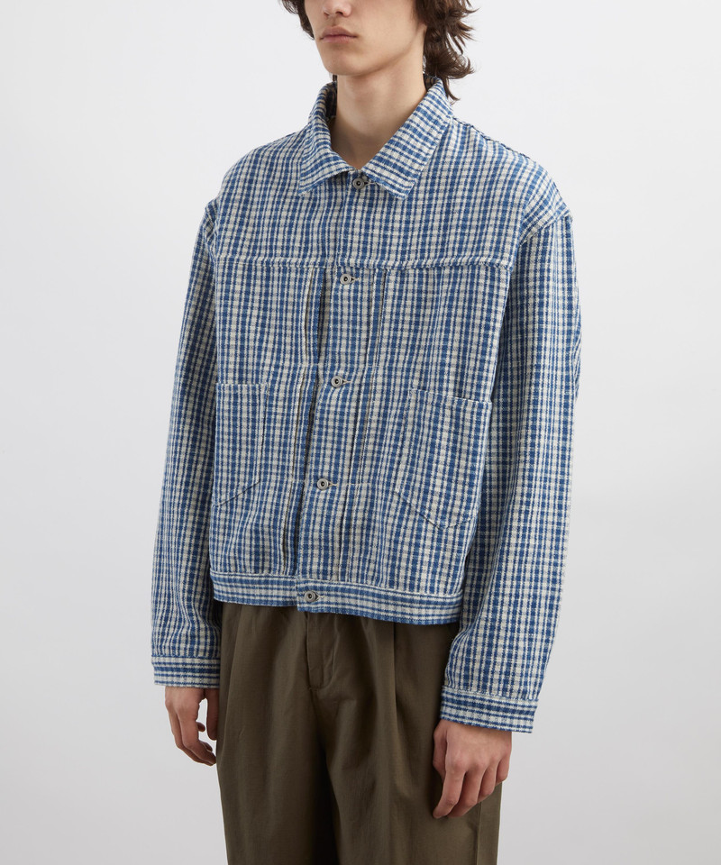 Story mfg. Sundae Indigo Wobbly Waffle Jacket outlook