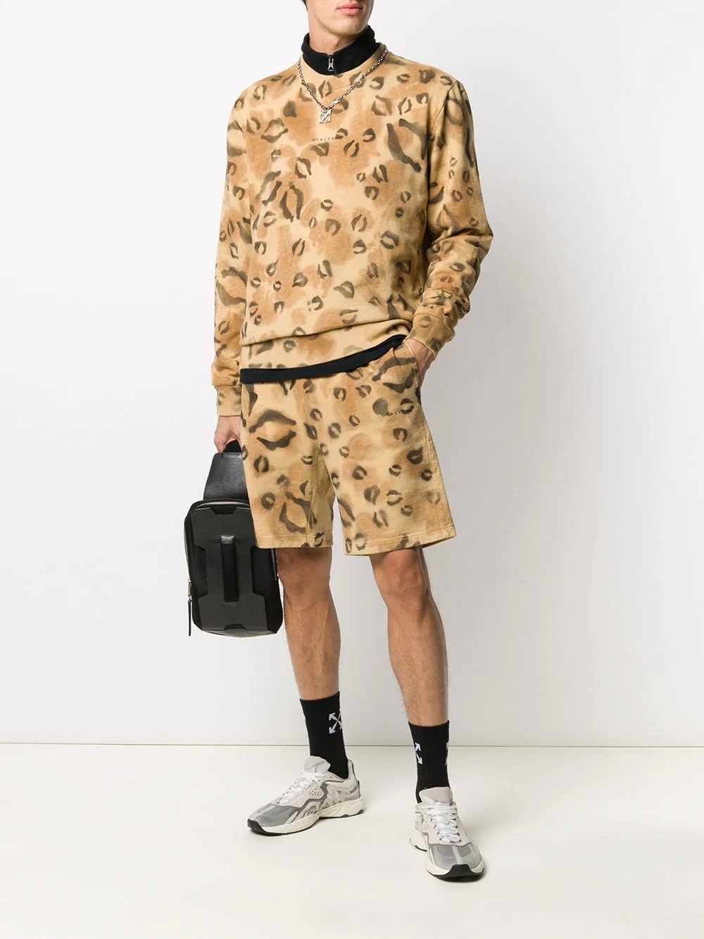 leopard-print logo sweatshirt - 2