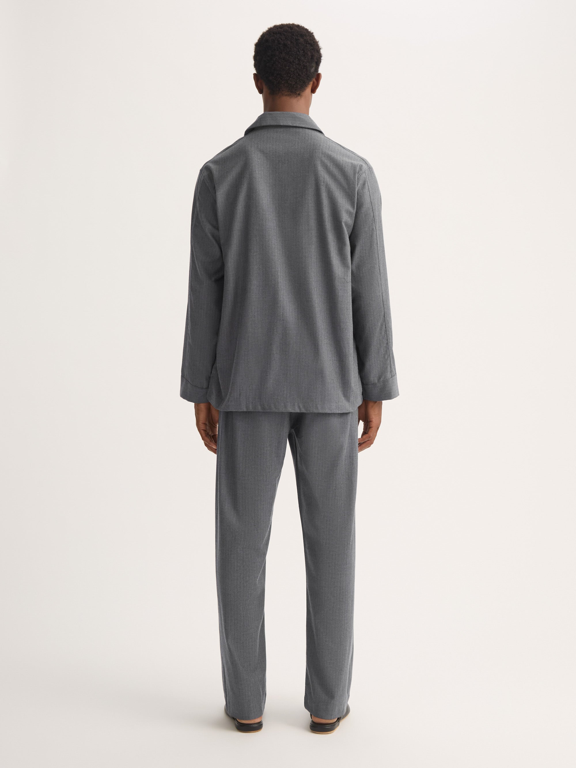 Men's Classic Fit Pajamas Balmoral Brushed Cotton Charcoal - 3
