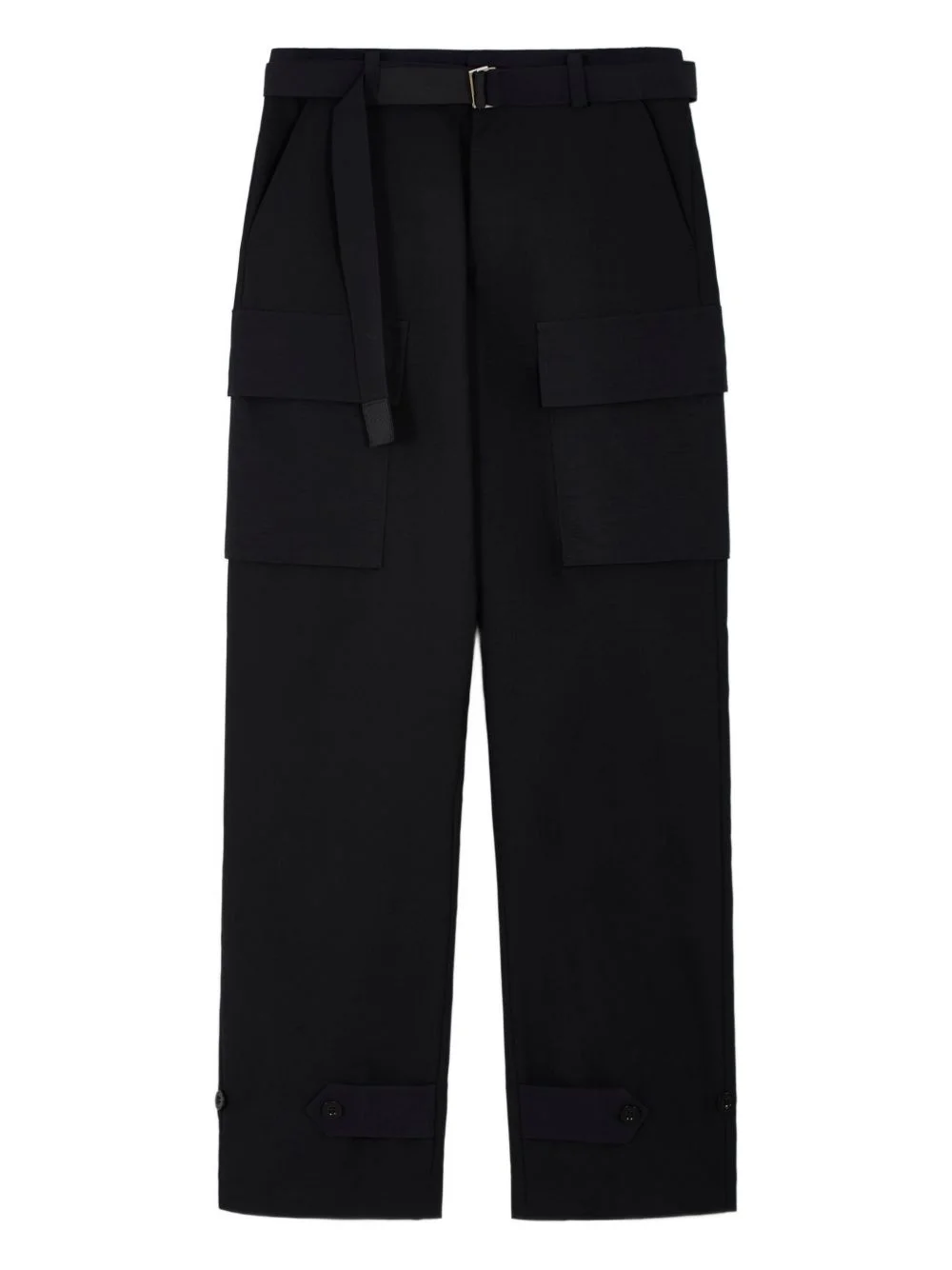 side-pockets belted trousers - 1