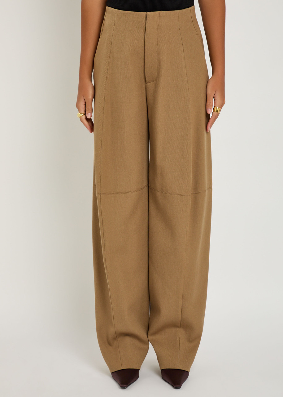 Victoria Beckham Panelled Barrel-leg Wool Trousers - 2