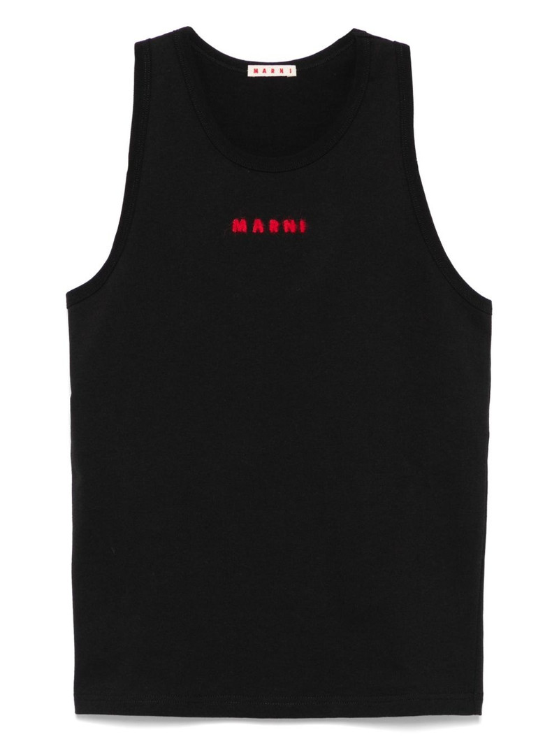 logo-embroidered tank top 1